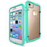 Wholesale iPhone 7 Clear Defense Hybrid Case (Green)